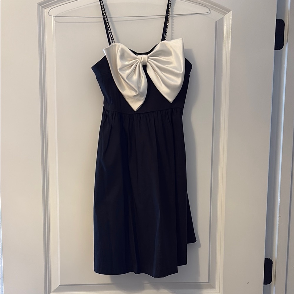 GCB GIRLS Elegant Black and White Kids Dress with Bow